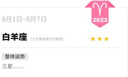 蓝蓝占星白羊座一周运势（8.1-8.7）