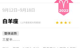 蓝蓝占星白羊座一周运势（9.12-9.18）