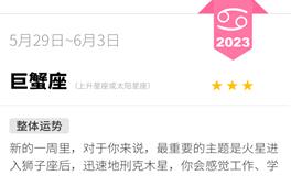 蓝蓝占星巨蟹座一周运势（5.29-6.3）
