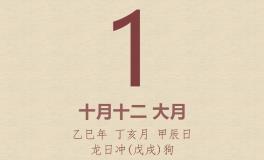 今日老黄历(2025年12月1日)：黄历宜忌、财神方位、特吉生肖、打麻将财位